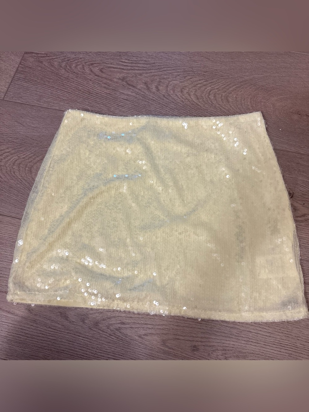 Peppermayo Yellow Sequin Mini Skirt